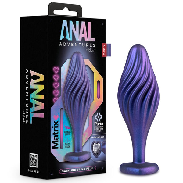 Blush Novelties Anal Adventures Matrix Swirling Bling Plug - Extreme Toyz Singapore - https://extremetoyz.com.sg - Sex Toys and Lingerie Online Store