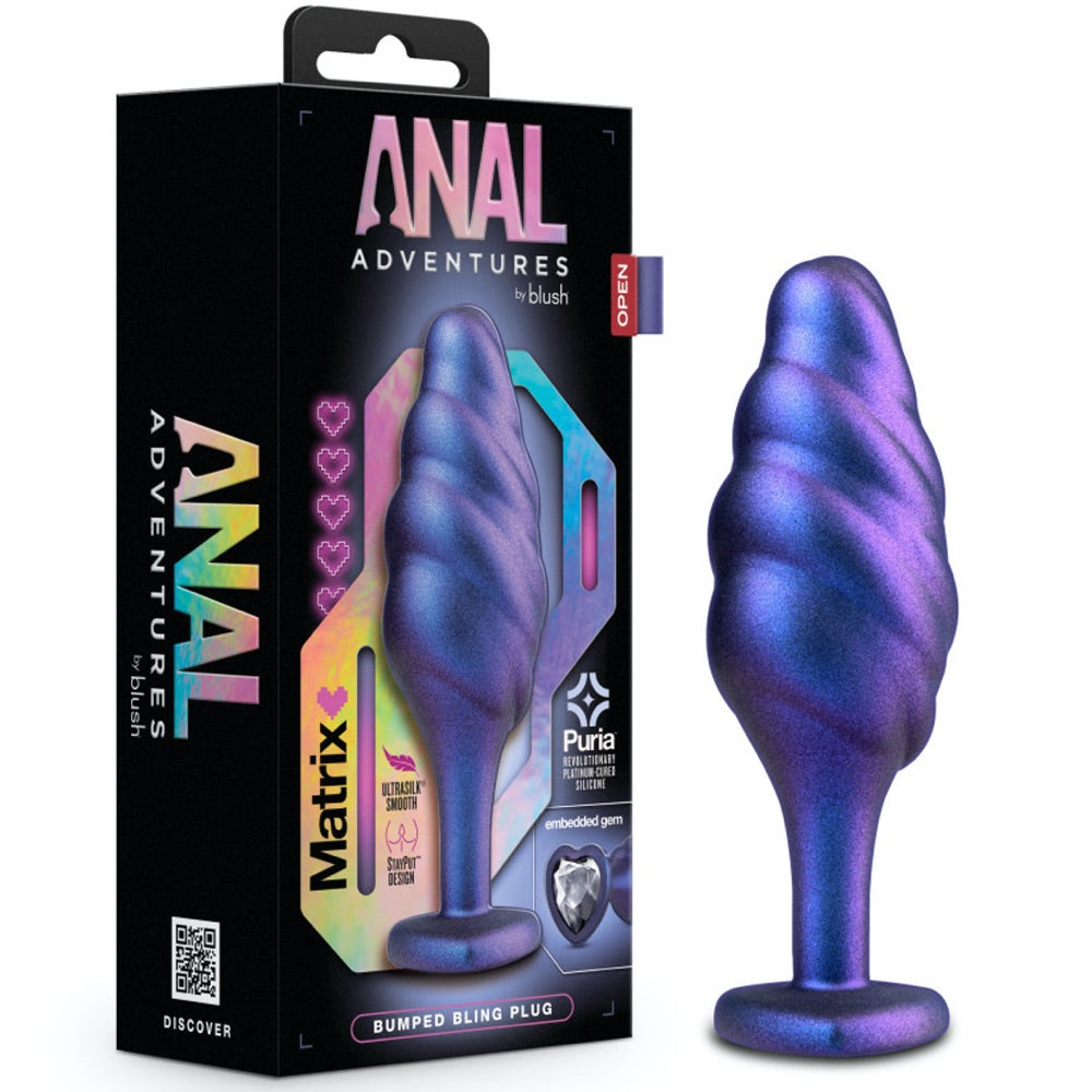 Blush Novelties Anal Adventures Matrix Bumped Bling Plug - Extreme Toyz Singapore - https://extremetoyz.com.sg - Sex Toys and Lingerie Online Store