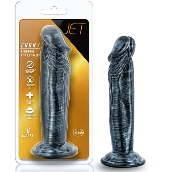 Jet - Ebony - 6 Inch Dildo - Carbon Metallic Black - Extreme Toyz Singapore - https://extremetoyz.com.sg - Sex Toys and Lingerie Online Store