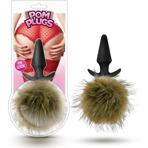 Blush Novelties Pom Plugs Brown Fur Pom Pom Plug - Extreme Toyz Singapore - https://extremetoyz.com.sg - Sex Toys and Lingerie Online Store