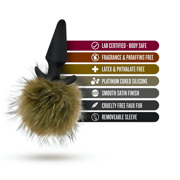 Blush Novelties Pom Plugs Brown Fur Pom Pom Plug - Extreme Toyz Singapore - https://extremetoyz.com.sg - Sex Toys and Lingerie Online Store