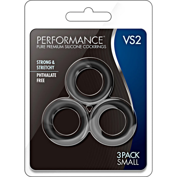 Performance - VS2 Pure Premium Silicone Cock Rings - Small - Black
