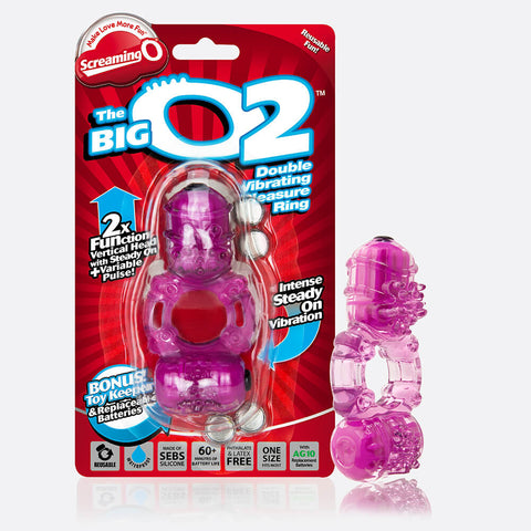 Screaming O The Big O 2 Double Pleasure Vibrating Ring - Assorted Colours - Extreme Toyz Singapore - https://extremetoyz.com.sg - Sex Toys and Lingerie Online Store - Bondage Gear / Vibrators / Electrosex Toys / Wireless Remote Control Vibes / Sexy Lingerie and Role Play / BDSM / Dungeon Furnitures / Dildos and Strap Ons  / Anal and Prostate Massagers / Anal Douche and Cleaning Aide / Delay Sprays and Gels / Lubricants and more...