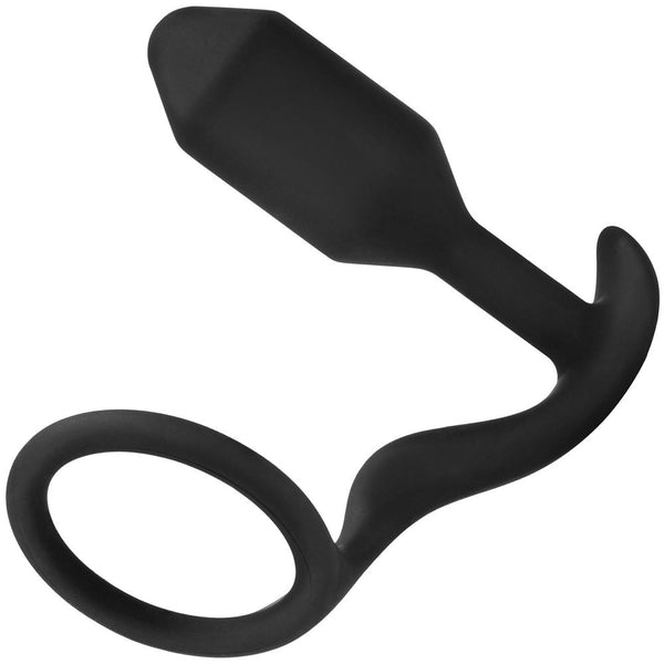 b-Vibe Snug & Tug Weighted Anal Plug And Cock Ring - Medium - Extreme Toyz Singapore - https://extremetoyz.com.sg - Sex Toys and Lingerie Online Store