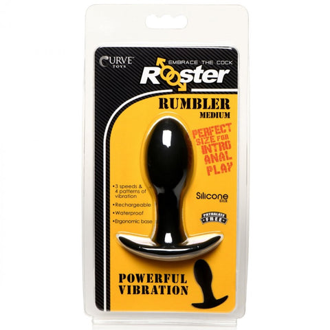 Curve Novelties Rooster Rumbler Rechargeable Vibrating Silicone Butt Plug - Medium - Extreme Toyz Singapore - https://extremetoyz.com.sg - Sex Toys and Lingerie Online Store