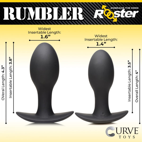 Curve Novelties Rooster Rumbler Vibrating Silicone Butt Plug - Large - Extreme Toyz Singapore - https://extremetoyz.com.sg - Sex Toys and Lingerie Online Store