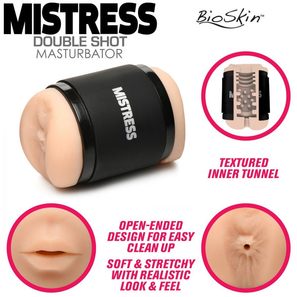 Curve Novelties Mistress Double Shot Mouth and Ass Stroker - Medium - Extreme Toyz Singapore - https://extremetoyz.com.sg - Sex Toys and Lingerie Online Store