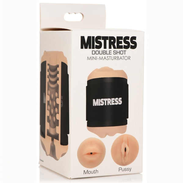 Curve Novelties Mistress Double Shot Mouth and Pussy Stroker - Light - Extreme Toyz Singapore - https://extremetoyz.com.sg - Sex Toys and Lingerie Online Store