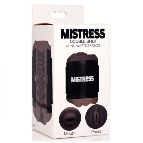 Curve Novelties Mistress Double Shot Mouth and Pussy Stroker - Dark - Extreme Toyz Singapore - https://extremetoyz.com.sg - Sex Toys and Lingerie Online Store