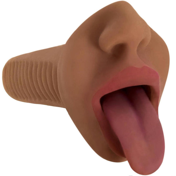 Mistress Mercedes Vibrating Mouth Stroker- Brown