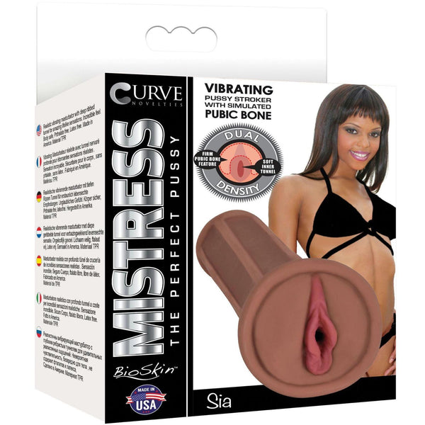 Mistress Sia BioSkin Vibrating Pussy Stroker- Brown