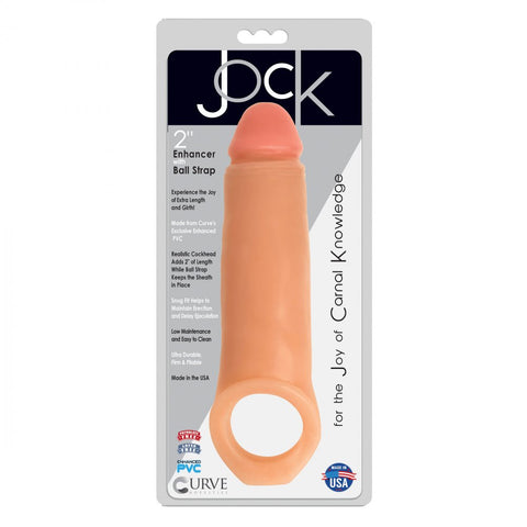 Curve Novelties Jock 2" Flesh Penis Enhancer with Ball Strap - Extreme Toyz Singapore - https://extremetoyz.com.sg - Sex Toys and Lingerie Online Store - Bondage Gear / Vibrators / Electrosex Toys / Wireless Remote Control Vibes / Sexy Lingerie and Role Play / BDSM / Dungeon Furnitures / Dildos and Strap Ons  / Anal and Prostate Massagers / Anal Douche and Cleaning Aide / Delay Sprays and Gels / Lubricants and more...