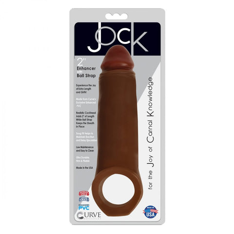 Curve Novelties Jock 2" Brown Penis Enhancer with Ball Strap - Extreme Toyz Singapore - https://extremetoyz.com.sg - Sex Toys and Lingerie Online Store - Bondage Gear / Vibrators / Electrosex Toys / Wireless Remote Control Vibes / Sexy Lingerie and Role Play / BDSM / Dungeon Furnitures / Dildos and Strap Ons  / Anal and Prostate Massagers / Anal Douche and Cleaning Aide / Delay Sprays and Gels / Lubricants and more...