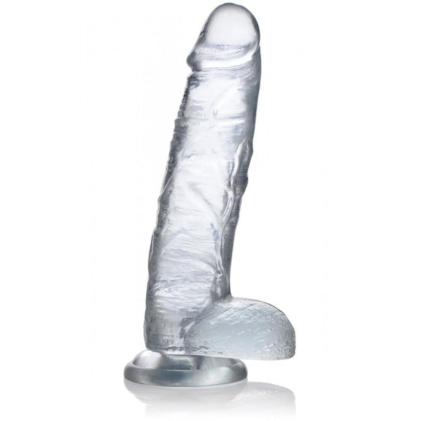 Curve Novelties Jock C-Thru Dildo with Balls - 9" - Extreme Toyz Singapore - https://extremetoyz.com.sg - Sex Toys and Lingerie Online Store