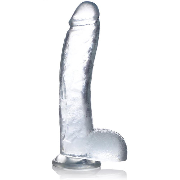 Curve Novelties Jock C-Thru Dildo with Balls - 10" - Extreme Toyz Singapore - https://extremetoyz.com.sg - Sex Toys and Lingerie Online Store