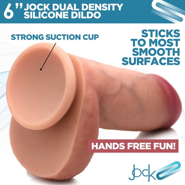 Curve Novelties Jock Ultra Realistic Dual Density Silicone Dildo with Balls - 6" - Extreme Toyz Singapore - https://extremetoyz.com.sg - Sex Toys and Lingerie Online Store