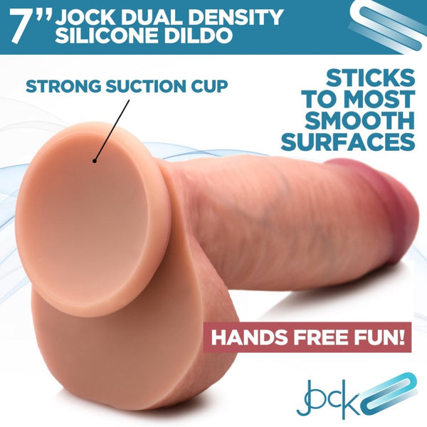 Curve Novelties Jock Ultra Realistic Dual Density Silicone Dildo with Balls - 7" - Extreme Toyz Singapore - https://extremetoyz.com.sg - Sex Toys and Lingerie Online Store
