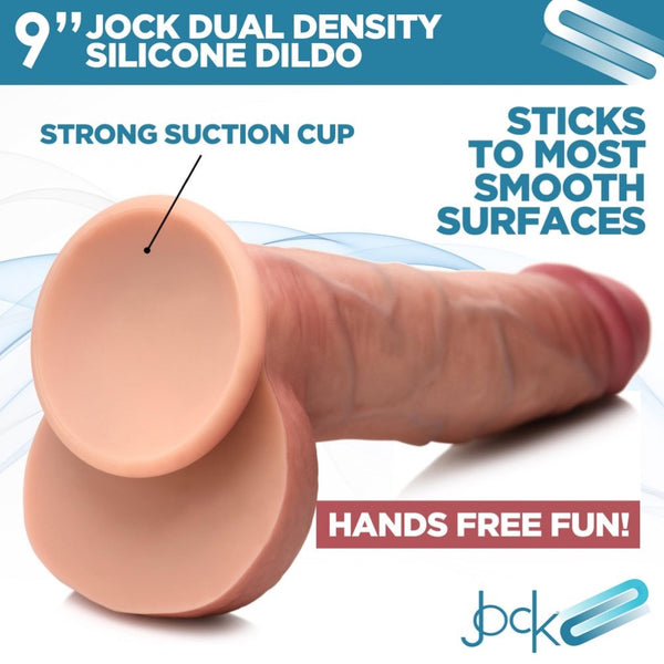 Curve Novelties Jock Ultra Realistic Dual Density Silicone Dildo with Balls - 9" - Extreme Toyz Singapore - https://extremetoyz.com.sg - Sex Toys and Lingerie Online Store
