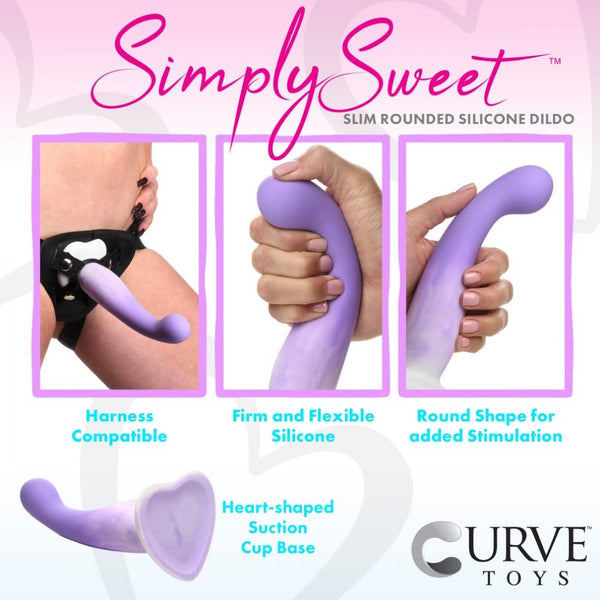 Curve Novelties Simply Sweet 7" Slim Silicone G-Spot Dildo - Extreme Toyz Singapore - https://extremetoyz.com.sg - Sex Toys and Lingerie Online Store