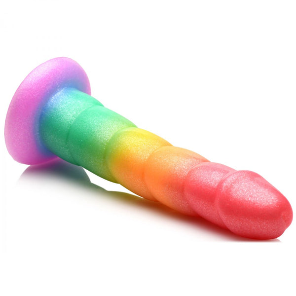 Curve Novelties Simply Sweet 6.5" Swirl Rainbow Silicone Dildo - Extreme Toyz Singapore - https://extremetoyz.com.sg - Sex Toys and Lingerie Online Store