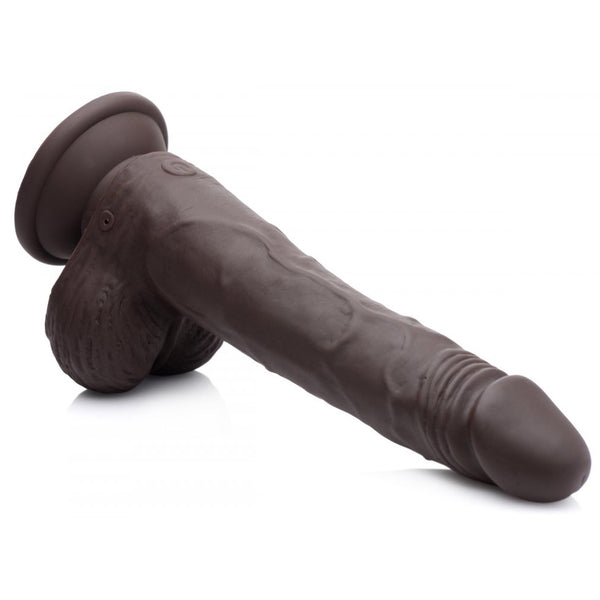Curve Novelties Easy Riders Thrusting and Vibrating 8" Dildo - Dark - Extreme Toyz Singapore - https://extremetoyz.com.sg - Sex Toys and Lingerie Online Store