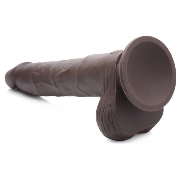 Curve Novelties Easy Riders Thrusting and Vibrating 8" Dildo - Dark - Extreme Toyz Singapore - https://extremetoyz.com.sg - Sex Toys and Lingerie Online Store