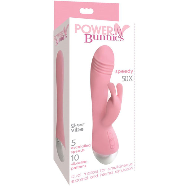 Curve Novelties Power Bunnies Speedy 50X Rechargeable Silicone Rabbit Vibrator - Extreme Toyz Singapore - https://extremetoyz.com.sg - Sex Toys and Lingerie Online Store