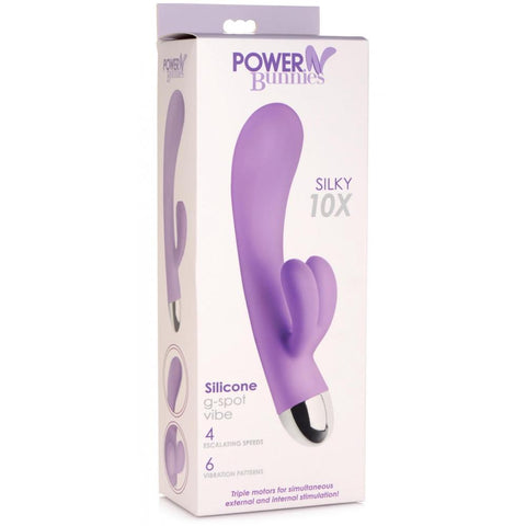 Curve Novelties Power Bunnies Silky 10X Rechargeable Silicone G-Spot Vibrator - Extreme Toyz Singapore - https://extremetoyz.com.sg - Sex Toys and Lingerie Online Store