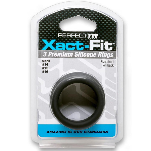 Perfect Fit Xact-Fit 3 Ring Cock Ring Kit - Medium - Extreme Toyz Singapore - https://extremetoyz.com.sg - Sex Toys and Lingerie Online Store