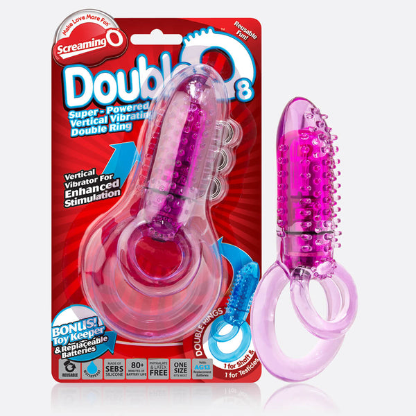 Screaming O DoubleO 8 Super-Powered Vibrating Double Ring - Assorted Colours - Extreme Toyz Singapore - https://extremetoyz.com.sg - Sex Toys and Lingerie Online Store - Bondage Gear / Vibrators / Electrosex Toys / Wireless Remote Control Vibes / Sexy Lingerie and Role Play / BDSM / Dungeon Furnitures / Dildos and Strap Ons  / Anal and Prostate Massagers / Anal Douche and Cleaning Aide / Delay Sprays and Gels / Lubricants and more...