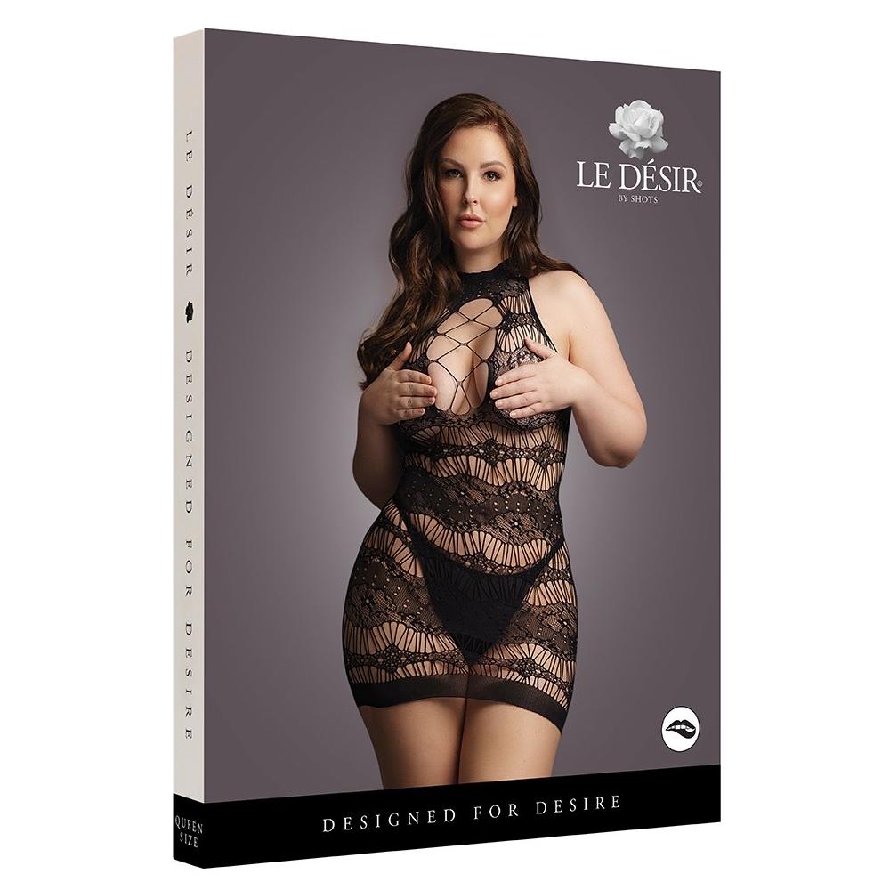 Shots America Le Desir Criss Cross Neck Mini Dress (Queen Size) - Extreme Toyz Singapore - https://extremetoyz.com.sg - Sex Toys and Lingerie Online Store