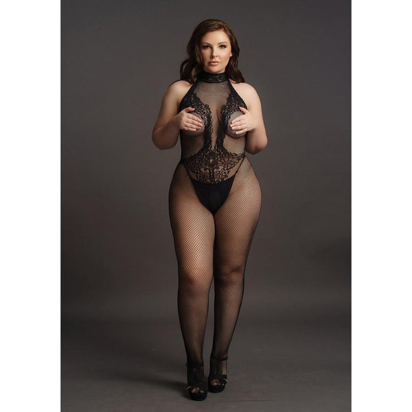 Shots America Le Desir Fishnet and Lace Bodystocking (Queen Size) -  Extreme Toyz Singapore - https://extremetoyz.com.sg - Sex Toys and Lingerie Online Store