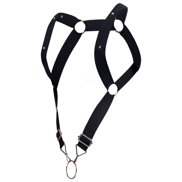 MALEBASICS DNGEON Straight Back Harness With Cockring (O/S) - Extreme Toyz Singapore - https://extremetoyz.com.sg - Sex Toys and Lingerie Online Store