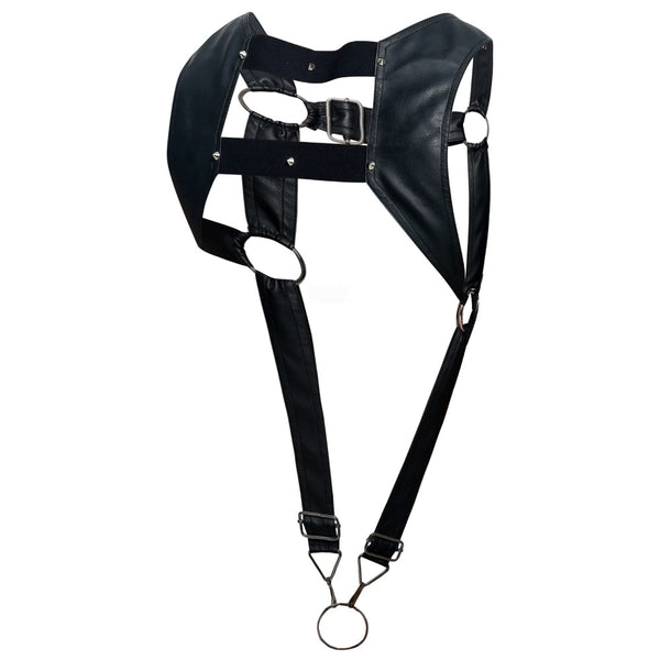 MALEBASICS DNGEON Crop Top Harness With Cockring (O/S) - Extreme Toyz Singapore - https://extremetoyz.com.sg - Sex Toys and Lingerie Online Store