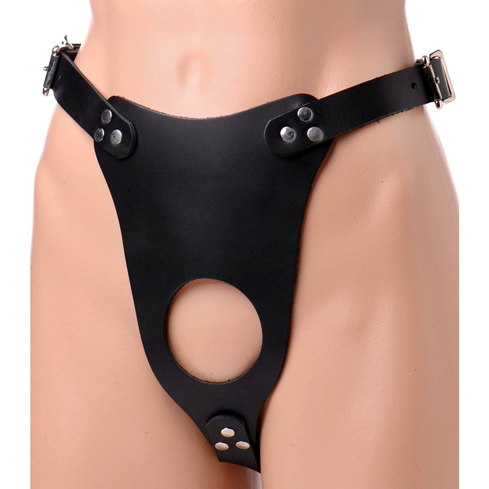 Strict Leather Huge Dildo Strap-on Harness - Extreme Toyz Singapore - https://extremetoyz.com.sg - Sex Toys and Lingerie Online Store