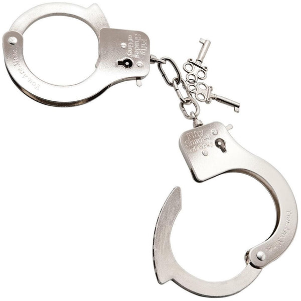 Fifty Shades of Grey Collection: You. Are. Mine. Metal Handcuffs - Extreme Toyz Singapore - https://extremetoyz.com.sg - Sex Toys and Lingerie Online Store