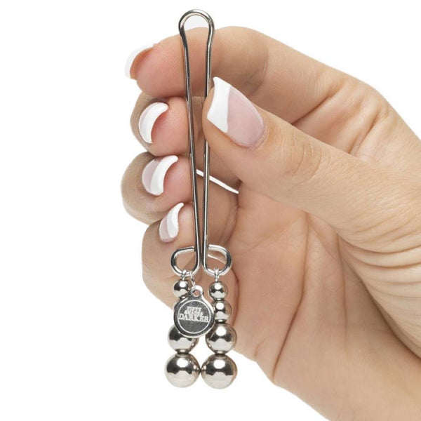 Fifty Shades of Grey Darker Collection: Just Sensation Beaded Clitoral Clamp - Extreme Toyz Singapore - https://extremetoyz.com.sg - Sex Toys and Lingerie Online Store