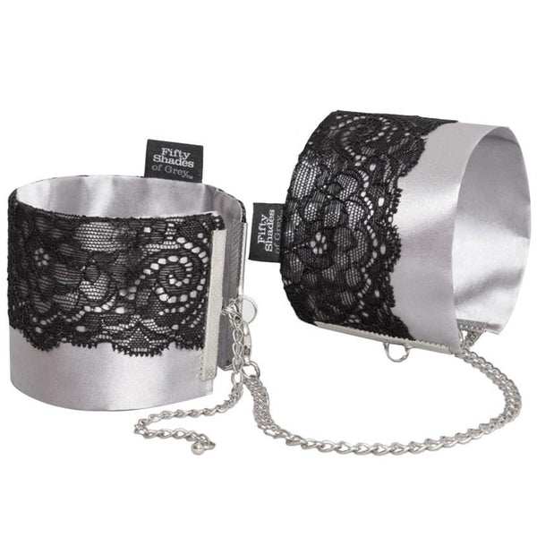 Fifty Shades of Grey Play Nice Collection: Satin and Lace Wrist Cuffs - Extreme Toyz Singapore - https://extremetoyz.com.sg - Sex Toys and Lingerie Online Store