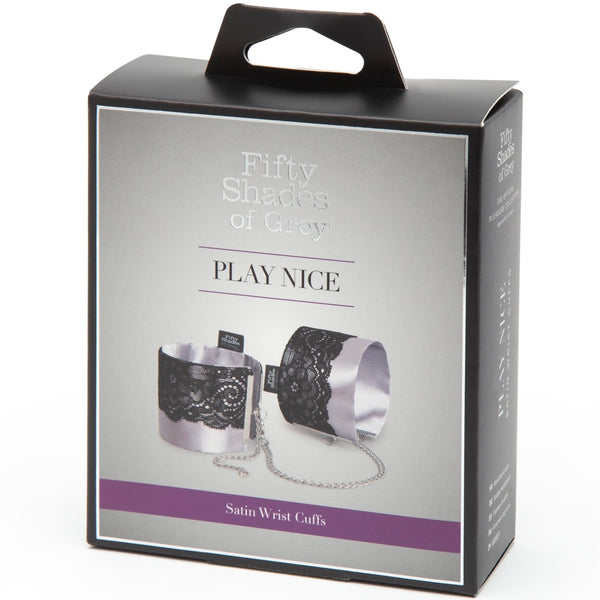 Fifty Shades of Grey Play Nice Collection: Satin and Lace Wrist Cuffs - Extreme Toyz Singapore - https://extremetoyz.com.sg - Sex Toys and Lingerie Online Store