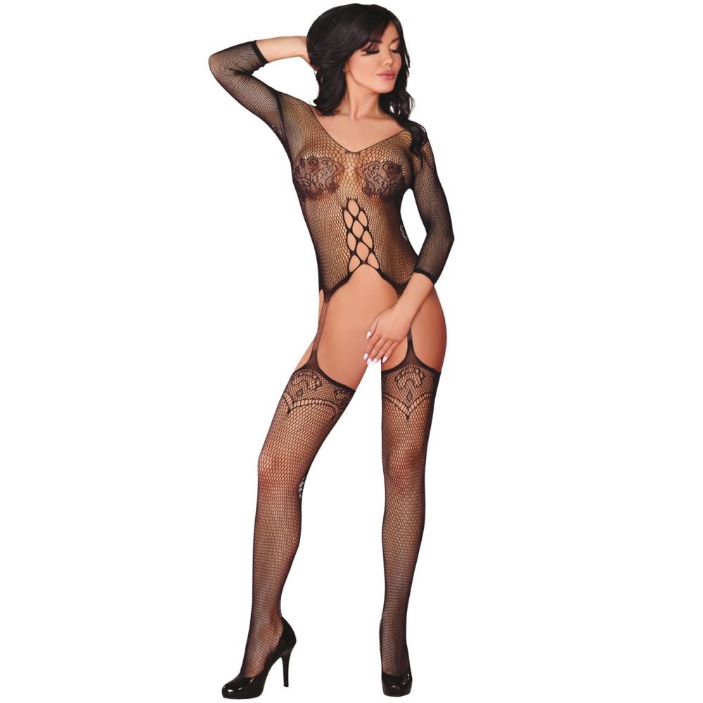 LivCo Corsetti Lingerie Dalitso Suspender Body Stocking (One Size: Fits S-L) - Extreme Toyz Singapore - https://extremetoyz.com.sg - Sex Toys and Lingerie Online Store