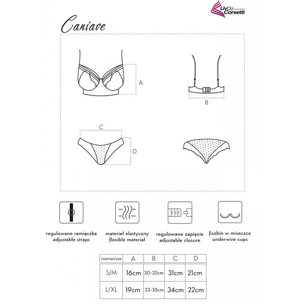 LivCo Corsetti Lingerie Caniave Bra And Panty Set (2 Sizes in 2 Colours Available) - Extreme Toyz Singapore - https://extremetoyz.com.sg - Sex Toys and Lingerie Online Store