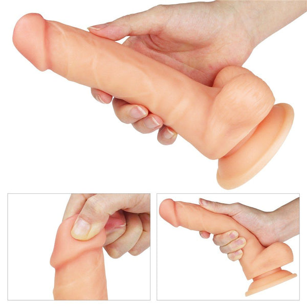LoveToy 8" The Ultra Soft Dude Realistic Dildo - Extreme Toyz Singapore - https://extremetoyz.com.sg - Sex Toys and Lingerie Online Store