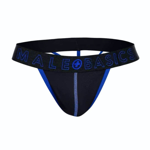 MALEBASICS Neon Thong - Blue (4 Sizes Available) - Extreme Toyz Singapore - https://extremetoyz.com.sg - Sex Toys and Lingerie Online Store