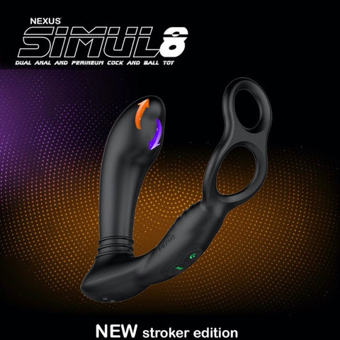 Nexus Simul8 Stroker Edition Rechargeable Dual Anal & Perineum Cock and Ball Stimulator - Extreme Toyz Singapore - https://extremetoyz.com.sg - Sex Toys and Lingerie Online Store