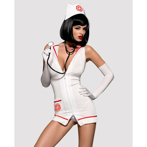 Obsessive Lingerie Emergency Sexy Nurse 5 Pcs Costume (S/M) - Extreme Toyz Singapore - https://extremetoyz.com.sg - Sex Toys and Lingerie Online Store