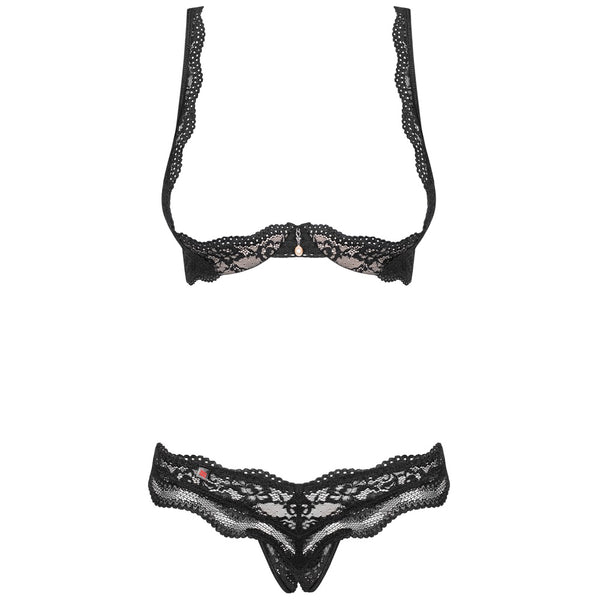Obsessive Lingerie Luvae Daring Cupless Bra & Open Crotch Thong Set (2 Sizes Available) - Extreme Toyz Singapore - https://extremetoyz.com.sg - Sex Toys and Lingerie Online Store