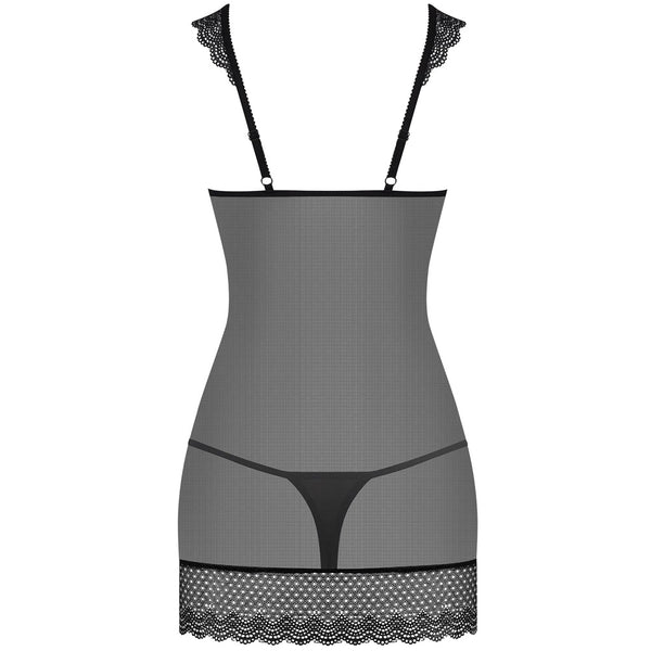 Obsessive Lingerie Black Sexy Chemise & Thong Set (S/M) - Extreme Toyz Singapore - https://extremetoyz.com.sg - Sex Toys and Lingerie Online Store