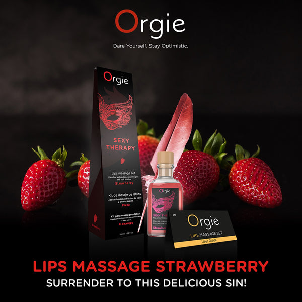 Orgie Sexy Therapy Kissable Massage Set - Strawberry 100ml - Extreme Toyz Singapore - https://extremetoyz.com.sg - Sex Toys and Lingerie Online Store