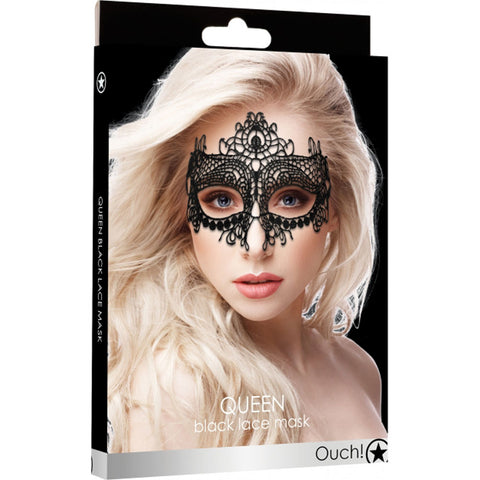 Shots America Ouch! Queen Black Lace Mask - Extreme Toyz Singapore - https://extremetoyz.com.sg - Sex Toys and Lingerie Online Store