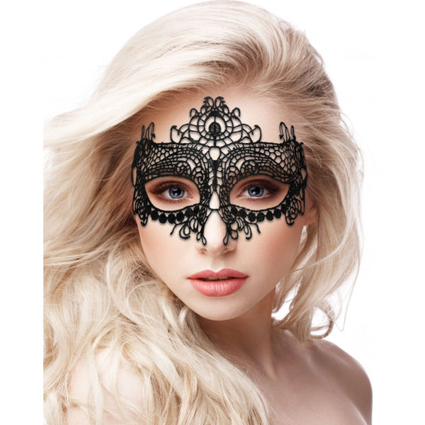 Shots America Ouch! Queen Black Lace Mask - Extreme Toyz Singapore - https://extremetoyz.com.sg - Sex Toys and Lingerie Online Store